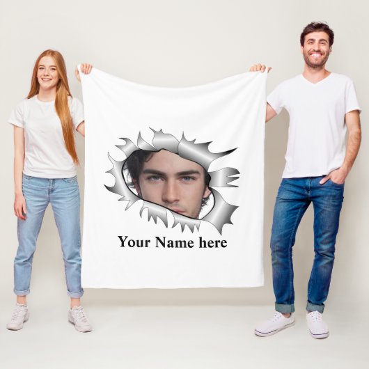 Modernes Vintages Foto nach Maß Fleecedecke (Beispiel)