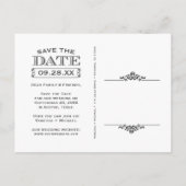 Modernes Vintages Foto Save the Date Ankündigungspostkarte (Rückseite)