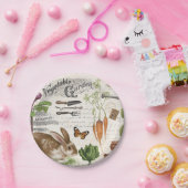 Modernes Vintages Französisches Bauernhaus Kaninch Pappteller (Party)