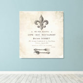 Modernes Vintages französisches Bistro Leinwanddruck (Insitu (Holzboden))