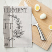 modernes Vintages französisches Café Geschirrtuch (Viertel Falte)