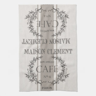 modernes Vintages französisches Café Geschirrtuch