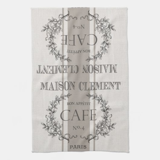 modernes Vintages französisches Café Geschirrtuch (Vertikal)