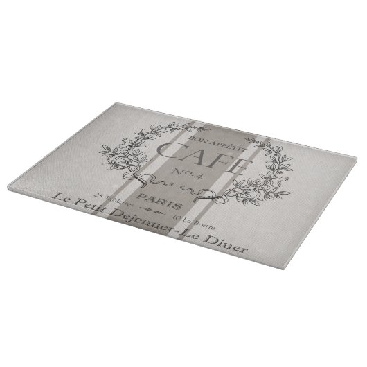 modernes Vintages französisches Café Schneidebrett (Ecke)