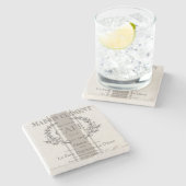 modernes Vintages französisches Café Steinuntersetzer (Seitenansicht)