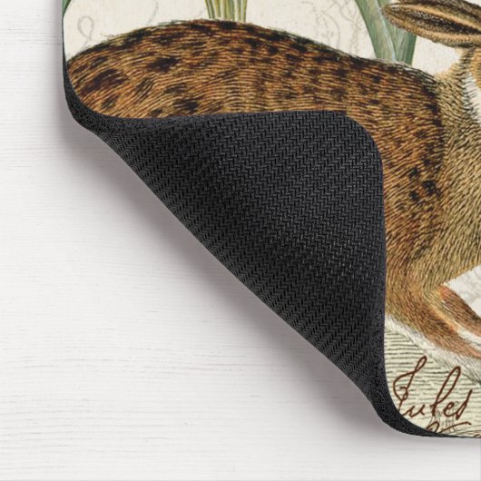 Modernes Vintages französisches Gartenkaninchen Mousepad (Ecke)