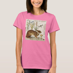 modernes Vintages französisches Kaninchen im Garte T-Shirt