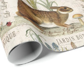 modernes Vintages französisches Kaninchen im Geschenkpapier (Rolleneckpunkt)