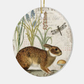 modernes Vintages französisches Kaninchen im Keramikornament (Links)