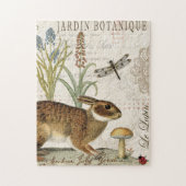 modernes Vintages französisches Kaninchen im Puzzle (Vertikal)