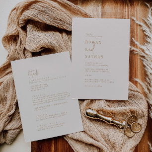 Modernes Vintages Gold auf einer Hochzeit Einladung