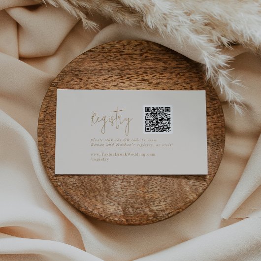 Modernes, Vintages Gold-Geschenkregister Begleitkarte