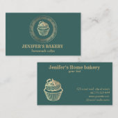 Modernes Vintages Goldfolienkuchen, hausgemachte B Visitenkarte (Vorne/Hinten)