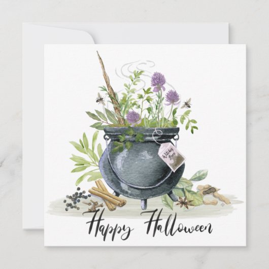 Modernes Vintages Halloween Cauldron Rezept 1 (Vorderseite)