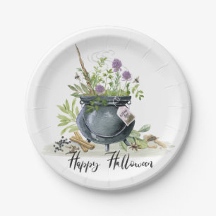 Modernes Vintages Halloween Cauldron Rezept 1 Pappteller