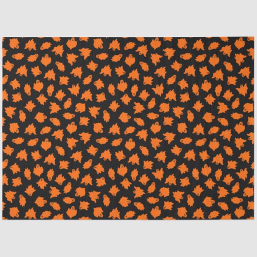 Modernes Vintages Halloween Orange Ghost Seidenpapier (Vorderseite)