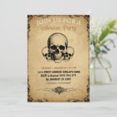 Modernes Vintages Halloween-Party für Erwachsene Einladung (Stehend Vorderseite)