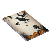 modernes Vintages Halloween-Skull- und Crow-Notebo Notizblock (Rechte Seite)