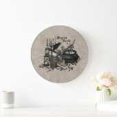 Modernes Vintages Halloween WITCHES BREW Große Wanduhr (Zuhause)