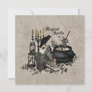 Modernes Vintages Halloween WITCHES BREW Karte