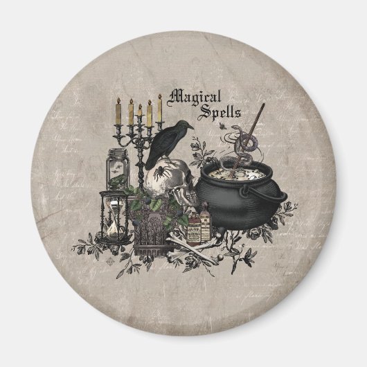 Modernes Vintages Halloween WITCHES BREW Magnet (Vorne)