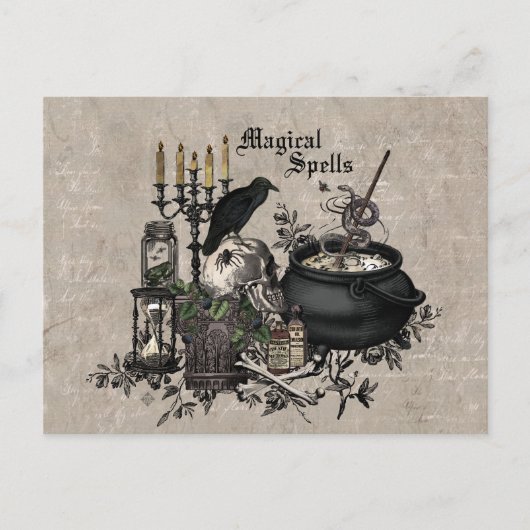 Modernes Vintages Halloween WITCHES BREW Postkarte (Vorderseite)
