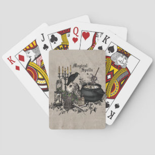 Modernes Vintages Halloween WITCHES BREW Spielkarten