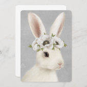 modernes Vintages Hasen Einladung (Vorne/Hinten)