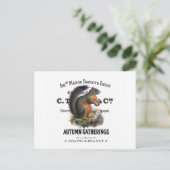 modernes Vintages Herbsthörnchen Postkarte (Stehend Vorderseite)