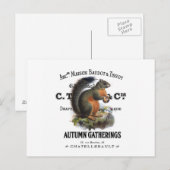 modernes Vintages Herbsthörnchen Postkarte (Vorne/Hinten)
