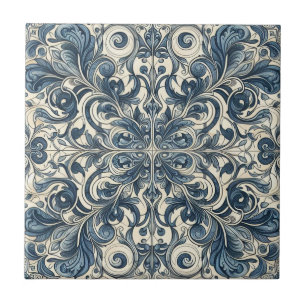 Modernes Vintages italienisches Blumenmuster #7 Fliese