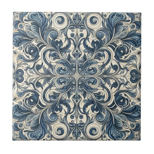 Modernes Vintages italienisches Blumenmuster #7 Fliese (Vorderseite)