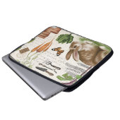 Modernes Vintages Kaninchen Laptopschutzhülle (Vorne Knopf)