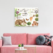 Modernes Vintages Kaninchen Leinwanddruck (Insitu (Wohnzimmer))