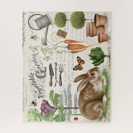 Modernes Vintages Kaninchen Puzzle (Vertikal)