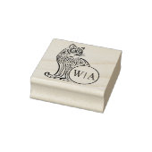 Modernes Vintages Katzenmonogramm Gummistempel (Stempel)