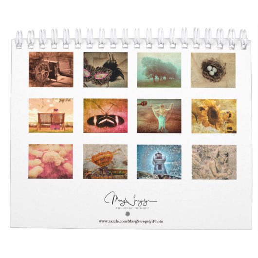 Modernes Vintages Kunstdesign 2024 Monatlich Kalender (Rückseite)