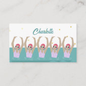 Modernes Vintages künstlerisches Schwimmbad Synchr Begleitkarte (Vorderseite)