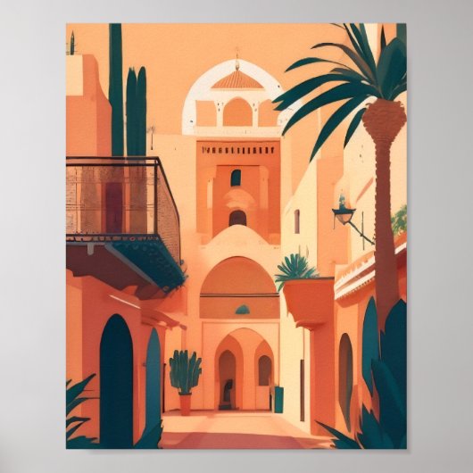 Modernes Vintages Marrakesch Poster (Vorne)