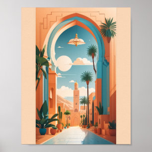 Modernes Vintages Marrakesch Poster