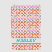 Modernes Vintages Muster Golfhandtuch (Vorderseite)