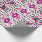 Modernes Vintages Muster Rosa Lila Decoupage Geschenkpapier (Ecke)