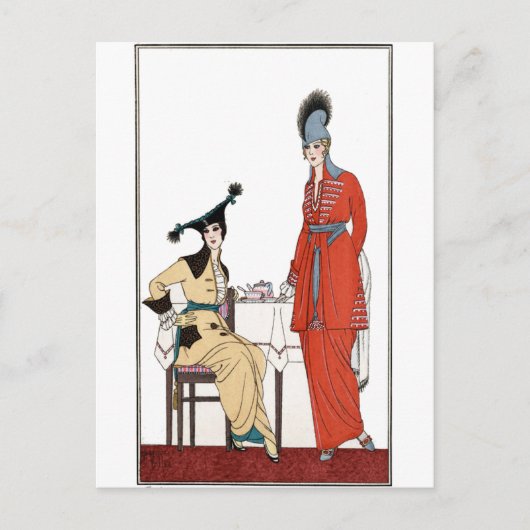 Modernes Vintages Nachmittagstee Postkarte (Vorderseite)