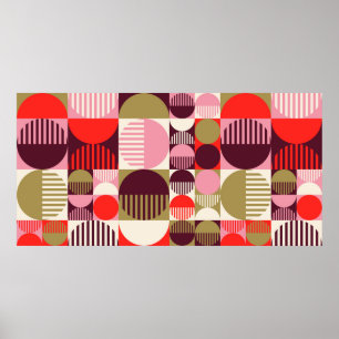 Modernes, Vintages, nahtloses geometrisches Muster Poster