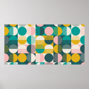 Modernes, Vintages, nahtloses geometrisches Muster Poster