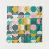 Modernes, Vintages, nahtloses geometrisches Muster Wandteppich (Vorderseite (Horizontal))