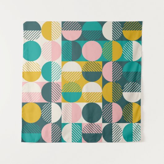 Modernes, Vintages, nahtloses geometrisches Muster Wandteppich (Vorderseite)