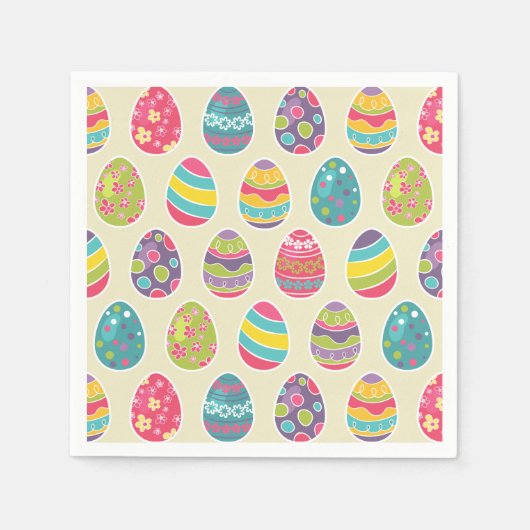 Modernes Vintages Ostereier Dekorationsmuster Serviette (Vorderseite)