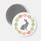 Modernes Vintages Osterhasen und Eier Magnet (Vorderseite/Rückseite)
