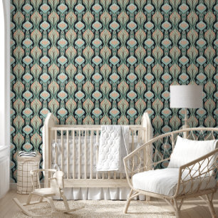 Modernes Vintages Pastell-Abstraktes botanisches M Tapete